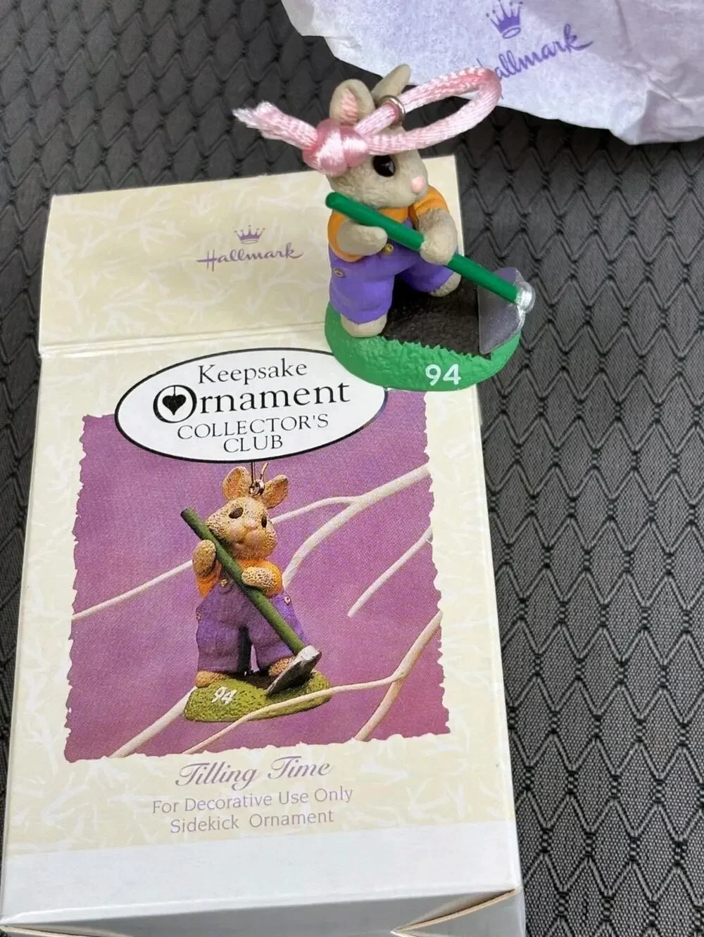 VTG 1994 Hallmark Keepsake Sidekick Ornament Collector's Club Tilling Time NEW